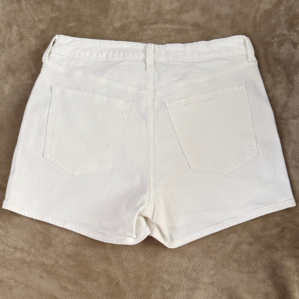 Old Navy White Denim O.G. STRAIGHT secret smooth pockets Jean Shorts - Picture 4 of 4